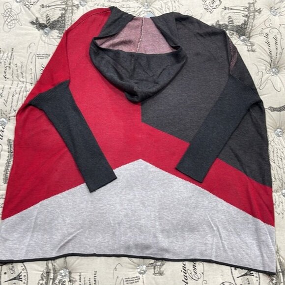 JOSEPH A Colorblock Hooded Zip Front Cardigan Sweater - Picture 5 of 7